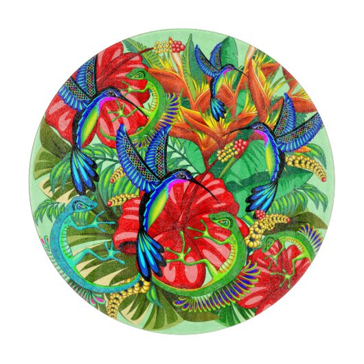 De hagedis en de vogel snijplank (Voorkant)