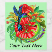 De hagedis en de vogel wijn etiket (Enkel label)