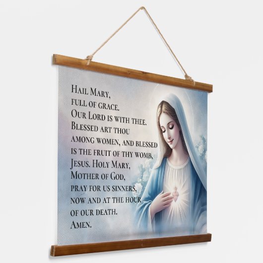 De hagel Mary Hangend Wandkleed (Gebogen)