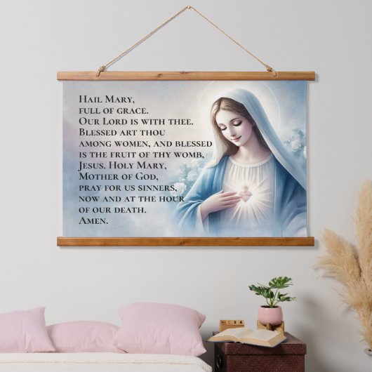 De hagel Mary Hangend Wandkleed (Slaapkamer)