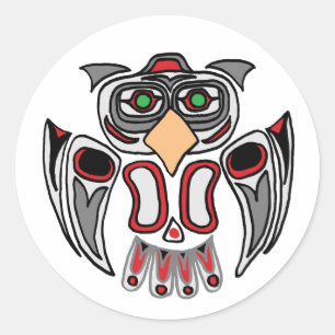 De Haida Owl Ronde Sticker