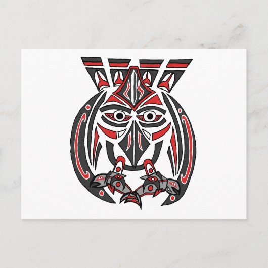 De Haida Raven en de Zalm Briefkaart (Voorkant)