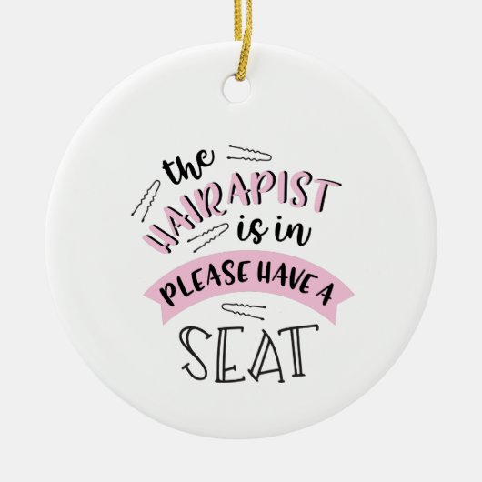 De Hairapist Keramisch Ornament (Voorkant)