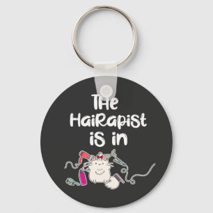 De hairapist zit in Funny Hairdresser Gifts Sleutelhanger