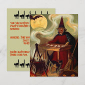 DE HALLOEEN VAN DE PARTIJINVITATIE ~ EZ OM AAN TE  KAART (Voorkant / Achterkant)