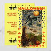 DE HALLOEEN VAN DE PARTIJINVITATIE ~ EZ OM AAN TE  KAART (Voorkant / Achterkant)