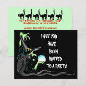 DE HALLOEEN VAN DE PARTIJINVITATIE ~ EZ OM AAN TE  KAART (Voorkant / Achterkant)