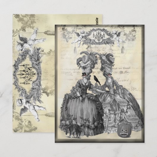 De halloween-bal briefkaart (Voorkant / Achterkant)