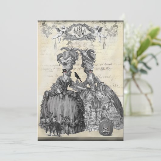 De halloween-bal kaart (Staand voorkant)