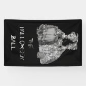 De halloween bal (zwart op zwart) spandoek (Horizontaal)