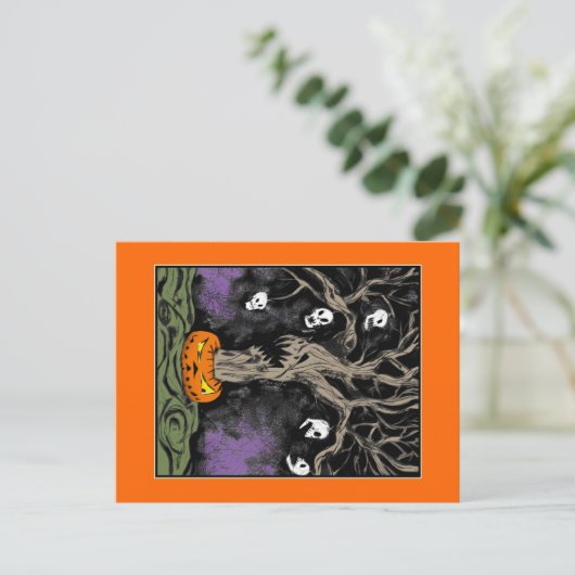 De halloween-boom briefkaart (Staand voorkant)