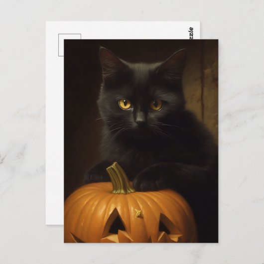 De Halloween Cat Briefkaart (Voorkant / Achterkant)