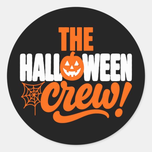 De Halloween Crew Design Ronde Sticker (Voorkant)
