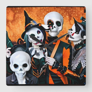 De Halloween Holdouts Vierkante Klok