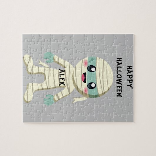 DE HALLOWEEN "MUMMY" KINDER GEPUBLICEERD. LEGPUZZEL (Horizontaal)