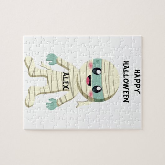 DE HALLOWEEN "MUMMY" KINDER GEPUBLICEERD. LEGPUZZEL (Horizontaal)