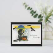 De Halloween Vintage van de Heks Briefkaart (Staand voorkant)