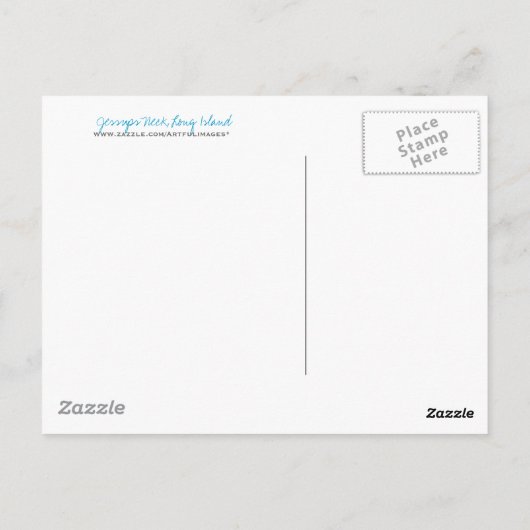 De Hals van Jessups, Long Island Briefkaart (Achterkant)