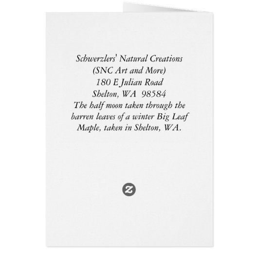 De halve maan door Barren Branches (Achterkant)