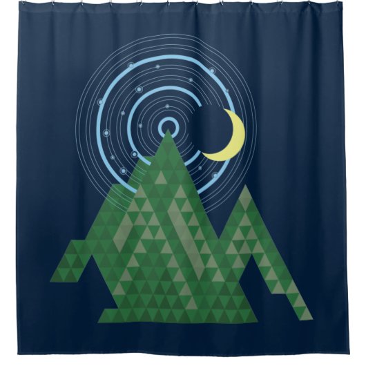 de halve maan in de berg douchegordijn (Voorkant)