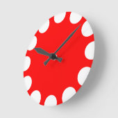 De Halve maan van de kleur - Wit met Rood Ronde Klok (Hoek)