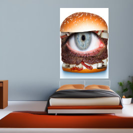 De hamburger kijkt naar jou | AI Art Poster