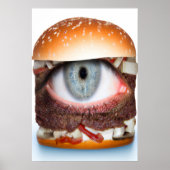 De hamburger kijkt naar jou | AI Art Poster (Voorkant)