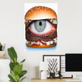 De hamburger kijkt naar jou | AI Art Poster (Thuiskantoor)