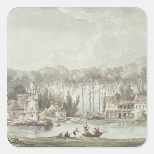 De Hameau, Petit Trianon, 1786 Vierkante Sticker (Voorkant)