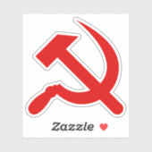 De hamer en sikkel (rood) sticker (Vel)