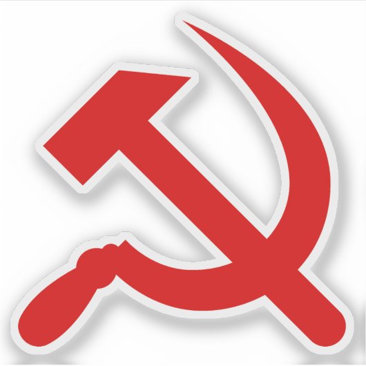 De hamer en sikkel (rood) sticker (Voorkant)