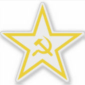De hamer en sikkel ster (geel) sticker (Voorkant)