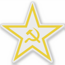 De hamer en sikkel ster (geel) sticker