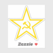 De hamer en sikkel ster (geel) sticker (Vel)