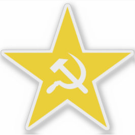 De hamer en sikkel ster - v2 (geel) sticker