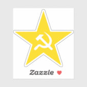 De hamer en sikkel ster - v2 (geel) sticker (Vel)