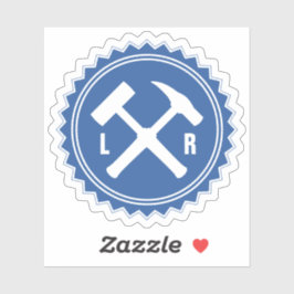 De Hamer Logo van de geoloog met uw Initialen op a Sticker