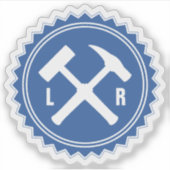 De Hamer Logo van de geoloog met uw Initialen op a Sticker (Voorkant)