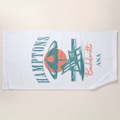 De Hamptons Bachelorette Sunset Retro Blauw Strandlaken (Voorkant)