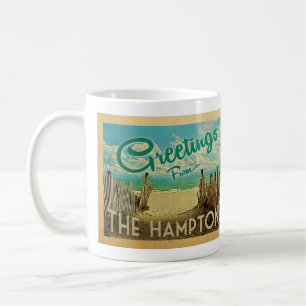 De Hamptons Beach Vintage Travel Koffiemok