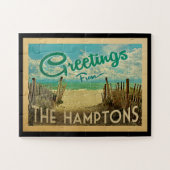 De Hamptons Beach Vintage Travel Legpuzzel (Horizontaal)