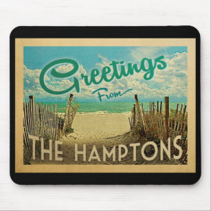 De Hamptons Beach Vintage Travel Muismat