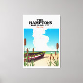 De Hamptons Long Island NYC, reisposter. Canvas Afdruk (Voorkant)