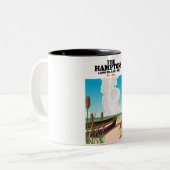 De Hamptons Long Island NYC, reisposter. Tweekleurige Koffiemok (Voorkant links)