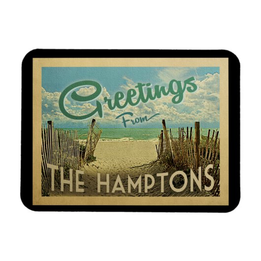 De Hamptons Magnet Beach Vintage Travel Magneet (Horizontaal)