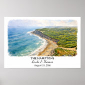 De Hamptons New York Poster, Aquarel, Op Maat Poster (Voorkant)