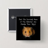 De hamster Buttonnen Vierkante Button 5,1 Cm (Voorkant /achterkant)