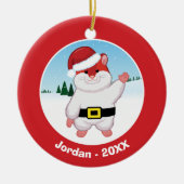 De Hamster van Kerstmis Keramisch Ornament (Voorkant)