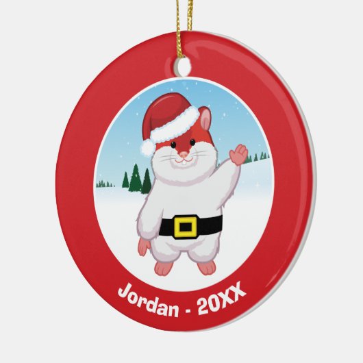 De Hamster van Kerstmis Keramisch Ornament (Links)