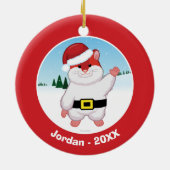 De Hamster van Kerstmis Keramisch Ornament (Achterkant)